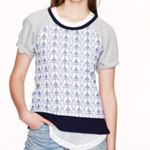 Paneled Sweatshirt in Navy Floral